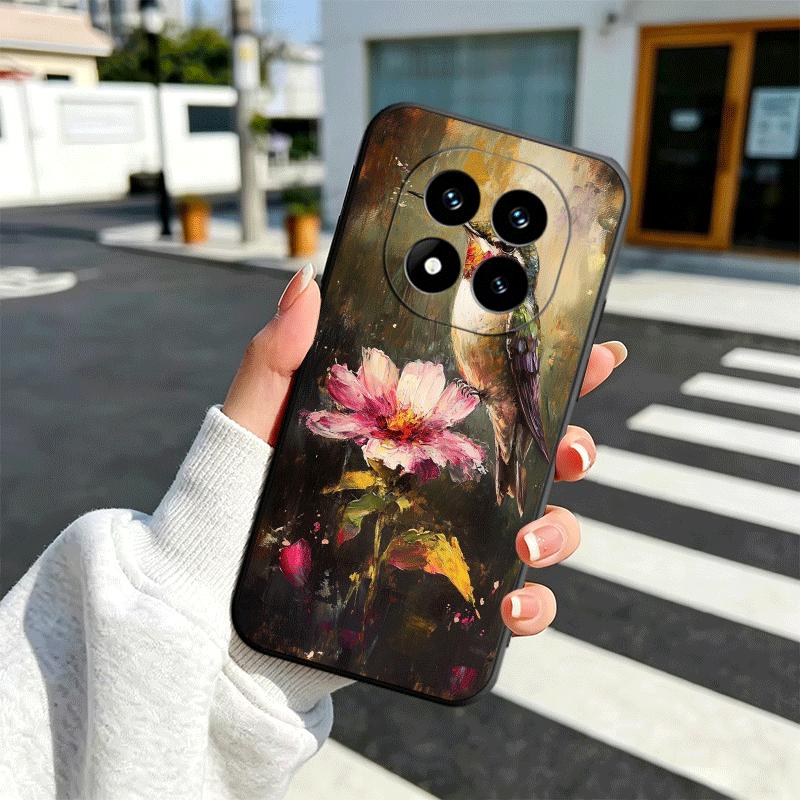Bird Oil Painting Style Soft Phone Case for Xiaomi Redmi Note 12 13 14 15 Pro Plus 11 12S 11S 11T 10 4G Black Cover Back Shell