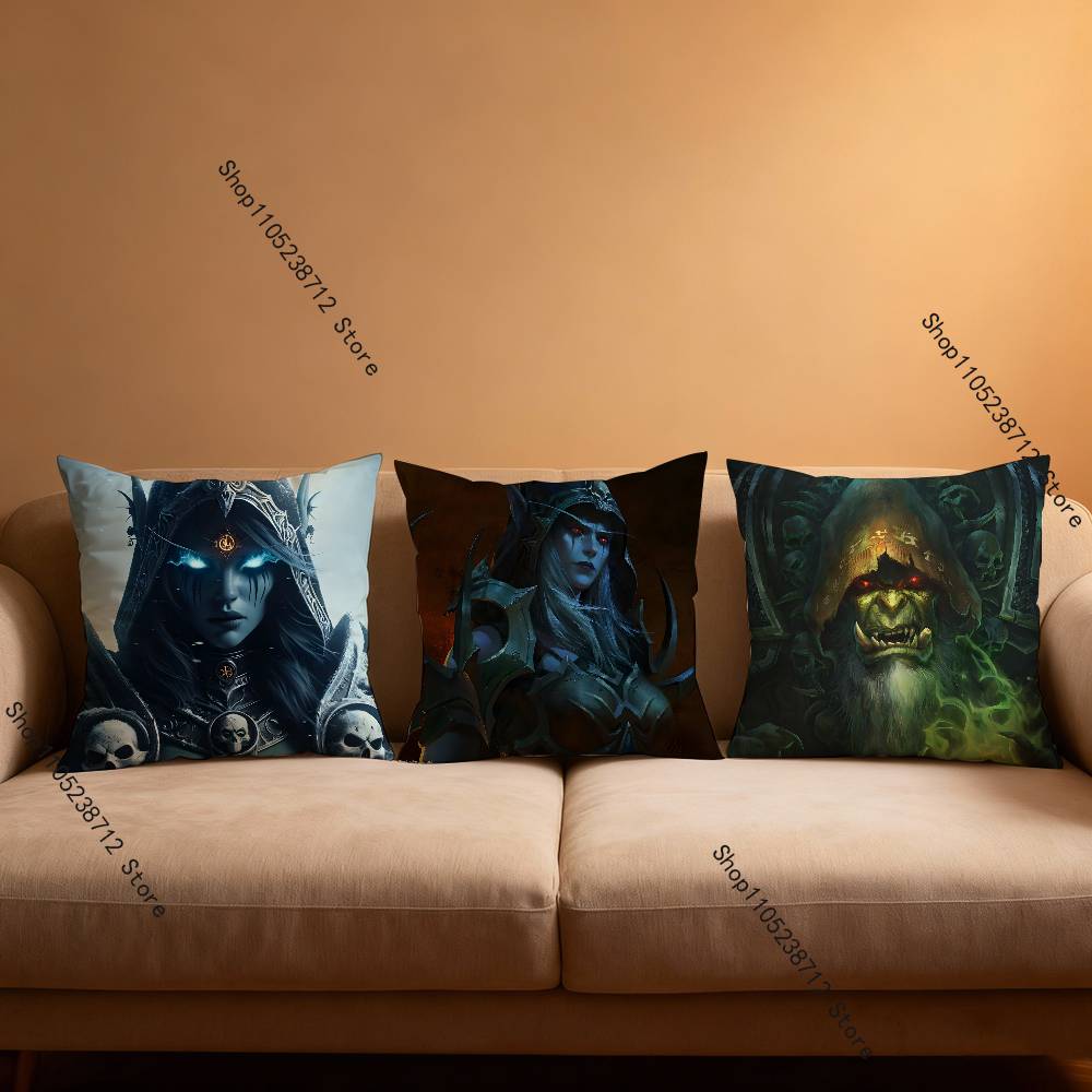 Worlds Of W-Warcrafts Game Pillow Case Plush Fabric Soft Pillowcase Double Sided Print Sofa Cushion Cover Throw
