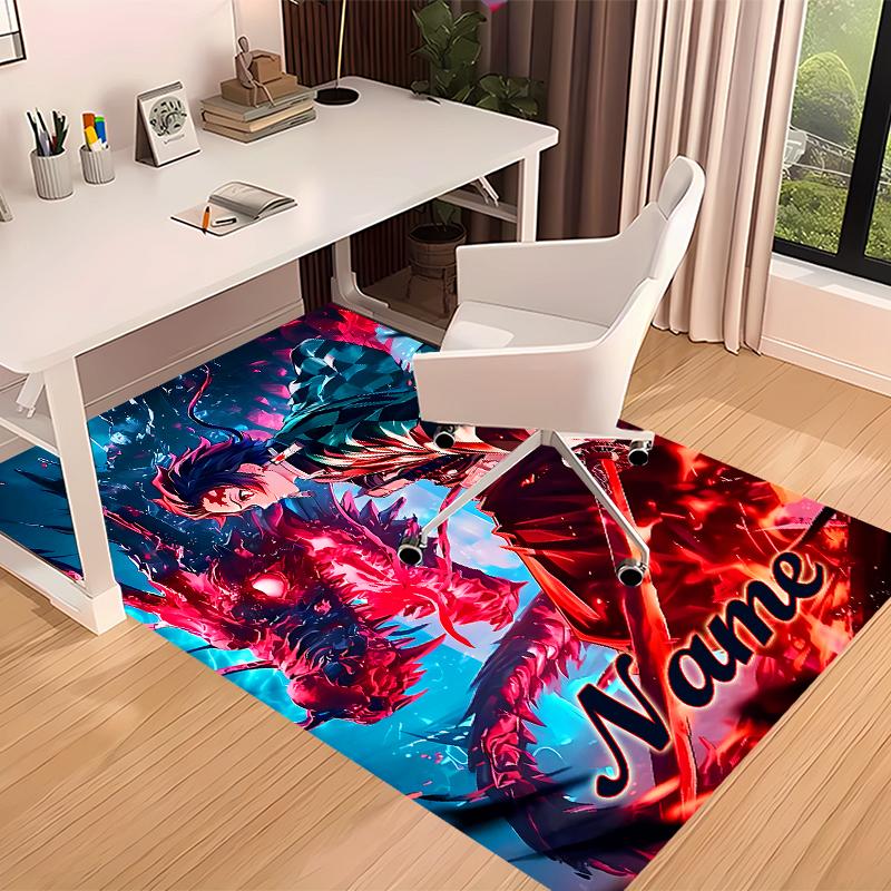 Custom personalization Demon Slayer Tanjiro Print Area Rug - Soft, Washable Non-Slip Indoor Mat,Living Room,Home&Office Decorative Rug