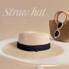 New bow lace straw hat women's summer seaside beach vacation sun hat large brim sun protection hat