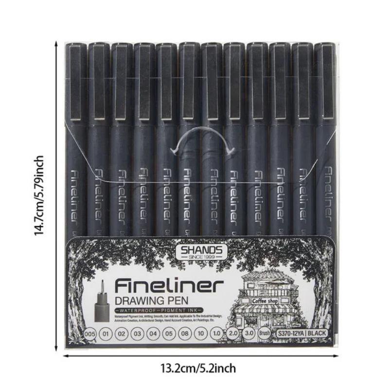 12 Stück beliebter Nagellack-Graffiti-Nadelstift-Werkzeug schnelltrocknend wasserdicht Ziehlinie Nagel handgezeichnete Linie Comic-Design Marker