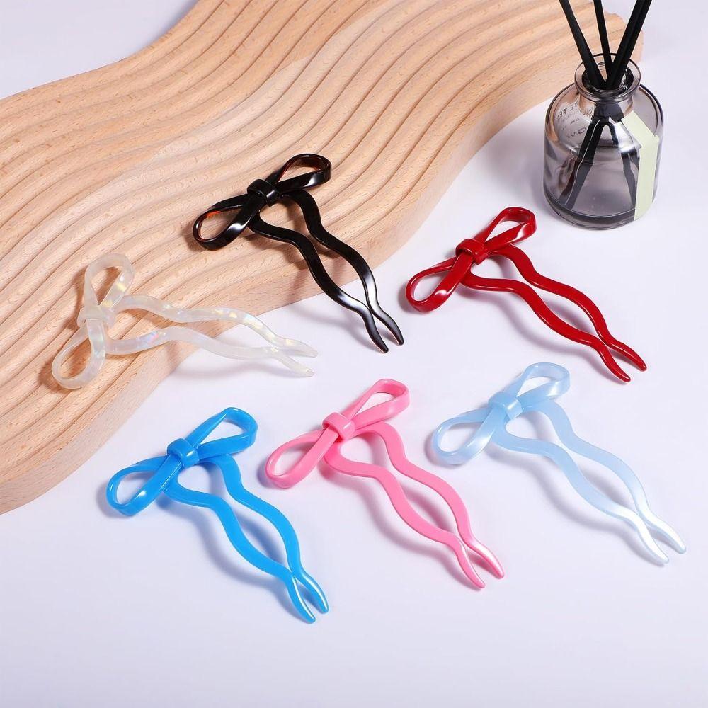 U-Shaped French Hair Pin Acrylic Acrylic Bow Hair Pins New Wavy Hairpins Hairpin Accessories