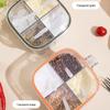 Transparent Kitchen Spice Box with Four Compartments, Spoon Handle, and Lid - Durable Plastic Seasoning Organizer