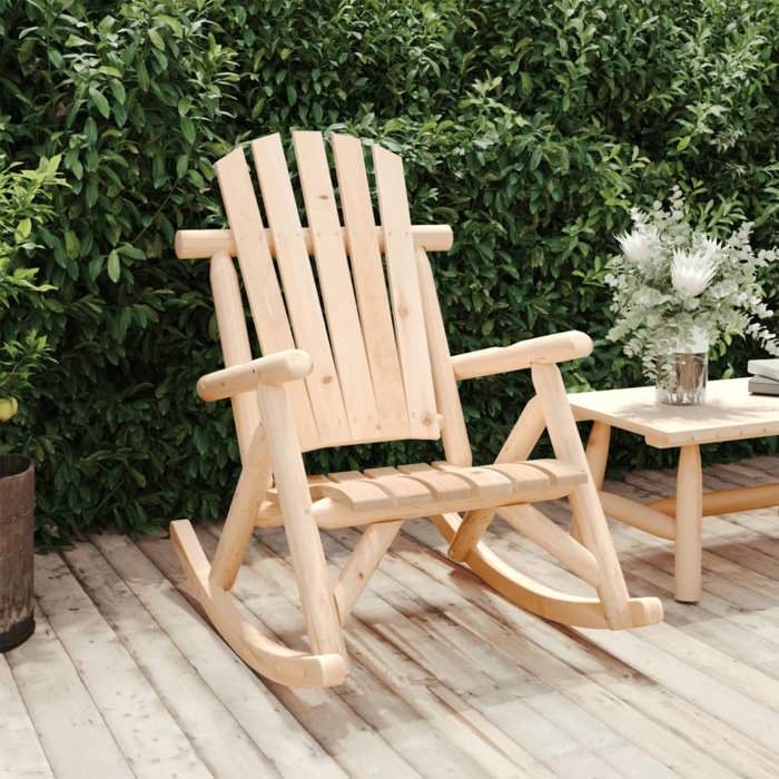 VidaXL Chaise à bascule de jardin 69x96x101 cm bois massif d'épicéa 363345