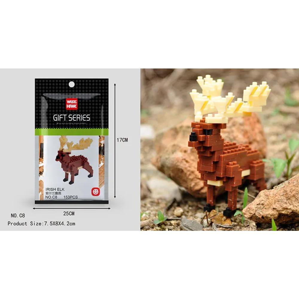 Mini Building Blocks 3D Animal Diamond Model Micro Bricks Dog Cat Bird Moose Wolf Panda Macaw Toys For Children Birthday Gifts