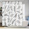 Vintage Black White Pine Branches Shower Curtain Set For Bathroom Decor 3D Printed Waterproof Fabric Shower Curtains In Various