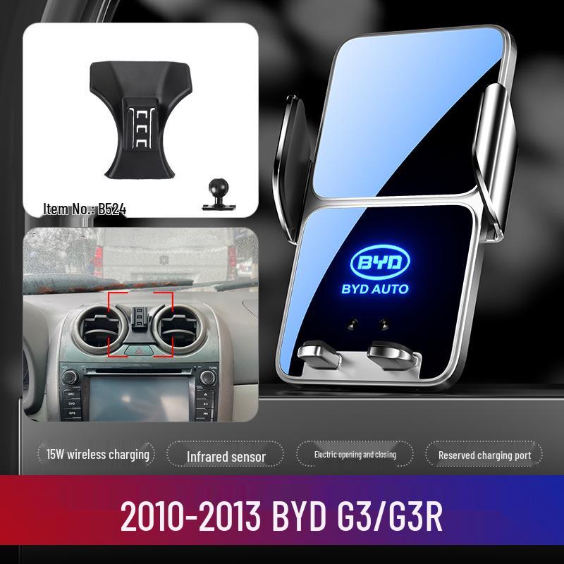 BYD Car Mobile Phone Holder for Dolphin, Qin Plus, Han EV, Tang DMI, Song MAX, Yuan PRO, and E5 Models.