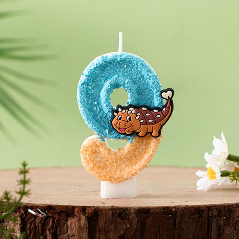 Creative Digital Birthday Candles - Cartoon Characters for Children's Cake Decoration