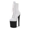 Shoes Women's Patent Leather Short Boots - 20cm Ultra High Heel with Platform, for Pole Dance, Runway, Nightclub - 26 Color Choose