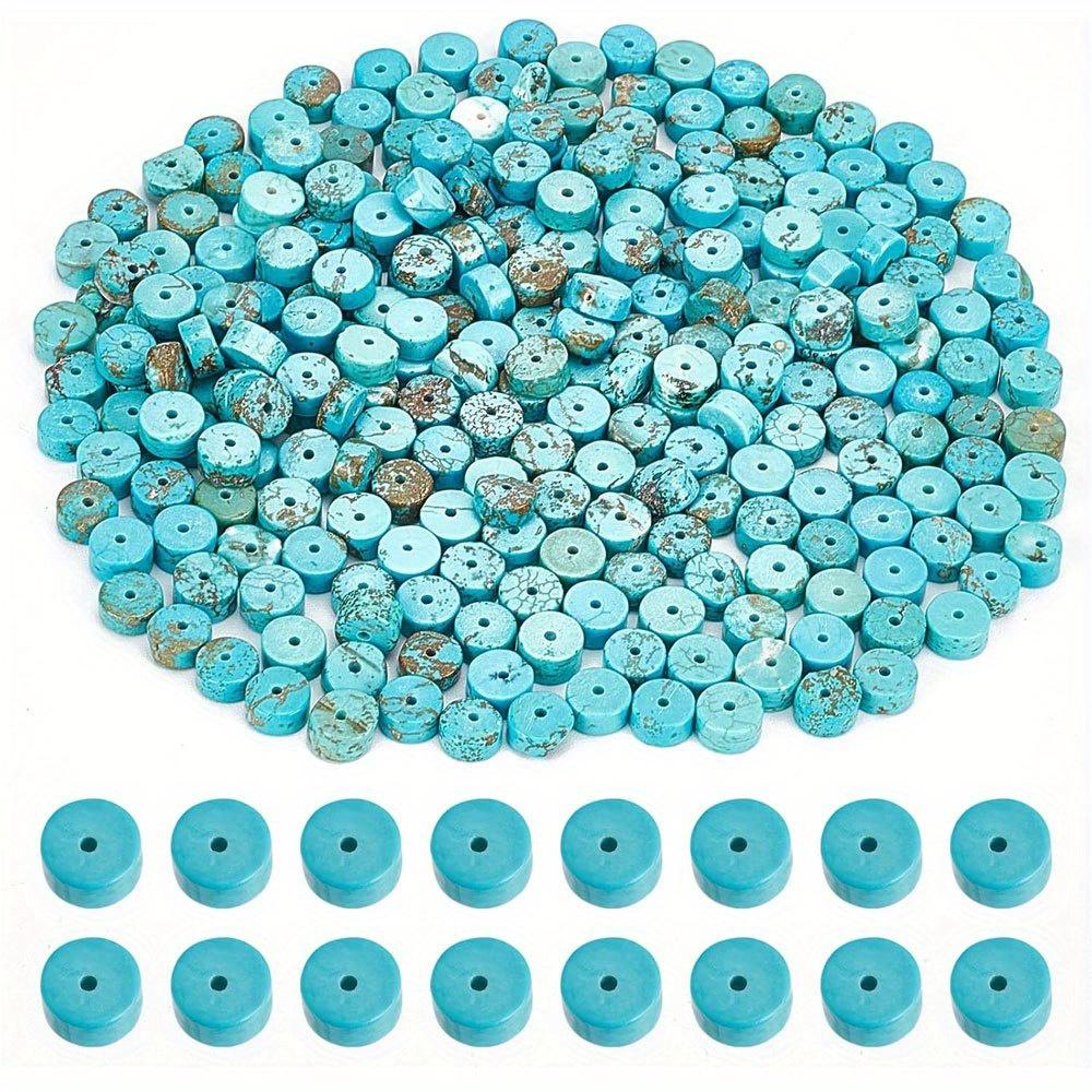 100/500/1000 Natural Turquoise Beads, 6mm Round Black Stone Bead Board Turquoise Gemstone Bracelet Necklace Earrings, Used for Jewelry Making