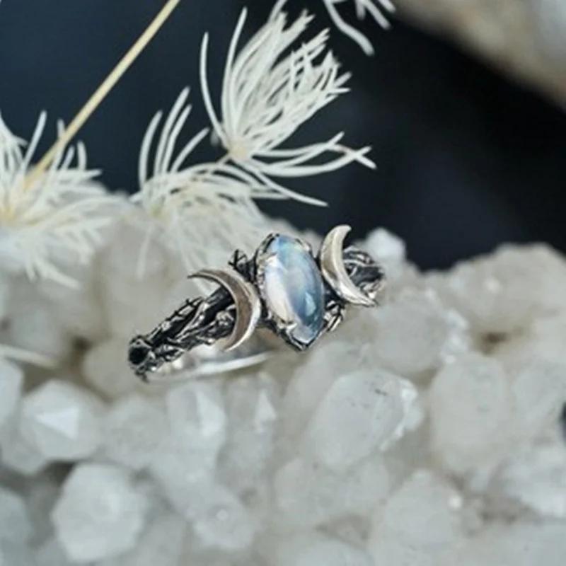 Moonlight Ring, Women's Retro Party Jewelry, Exquisite Bohemian Style Party Finger Accessories