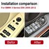 For BMW E90 3 Series 2005-2012 Carbon Fiber Interior Car Windows Switch Control Panel Trim Cover Decoration Sticker Auto Zubehör