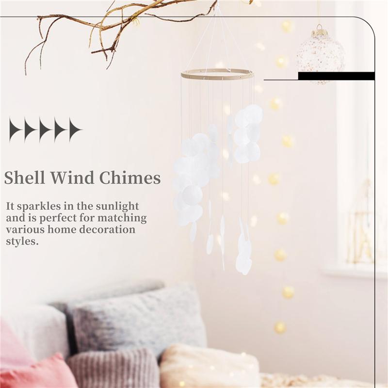 Natürliche Muschel-Windspiele Traumfänger Bastelarbeit Außenhofdekoration Schlafzimmer Wohnzimmer Hängender Anhänger