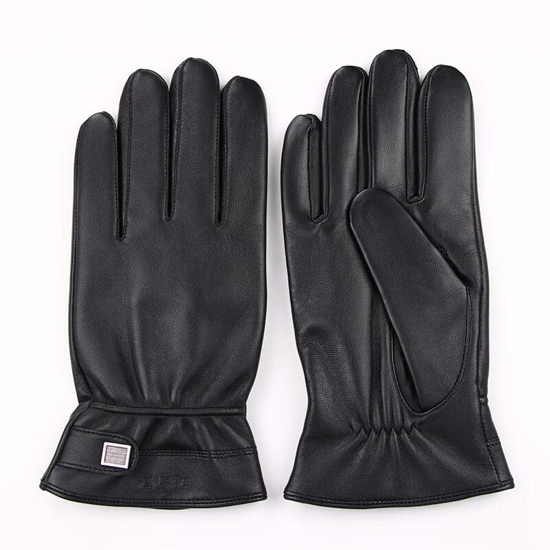 Hengyuanxiang Men's Sheepskin Winter Cycling Gloves