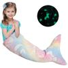 Flannel Mermaid Sleeping Bag Super Soft Luminous Mermaid Blanket Flannel Girls Mermaid Tail Blanket Gifts for Girls 3 To 6 Years