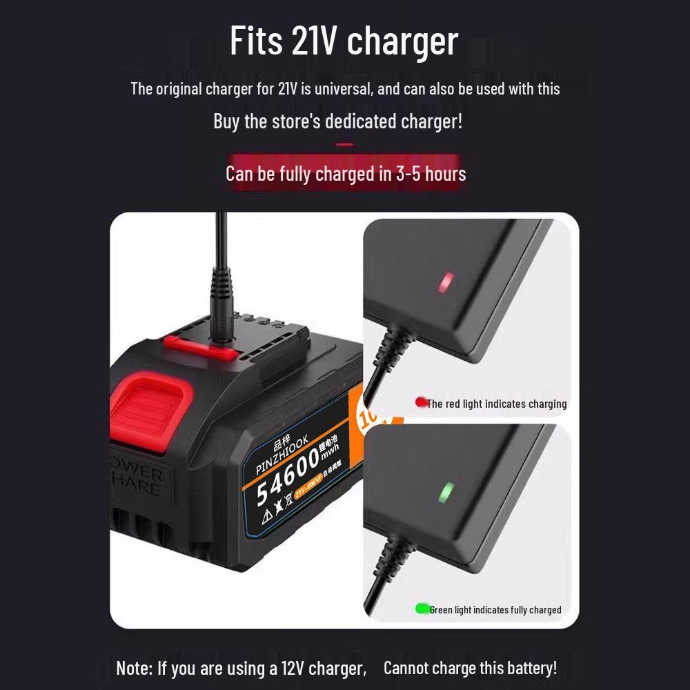 Cordless Drill with Universal Large Capacity Lithium Battery - 21V Electric Screwdriver Pistol Drill with 36VF/48VF/98VF Options.