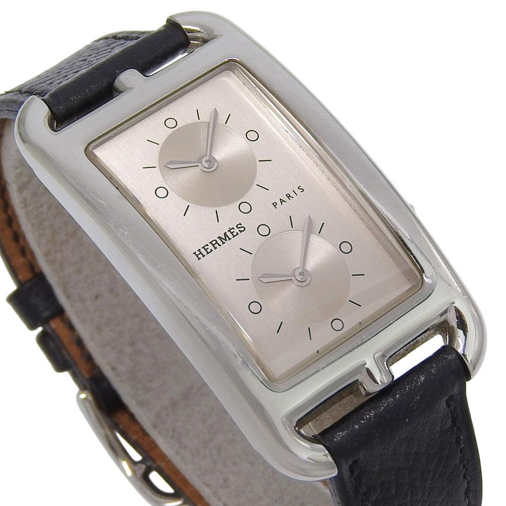 Hermes Cape Cod Watches CC3-510 2 Zones / Do Zones SilverDial Stainless Steel/leather Quartz Analog Display Unisex Used