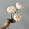 3heads Peony Cored Peony Artificial Flower Fake Rose Wedding Living Room Decoration