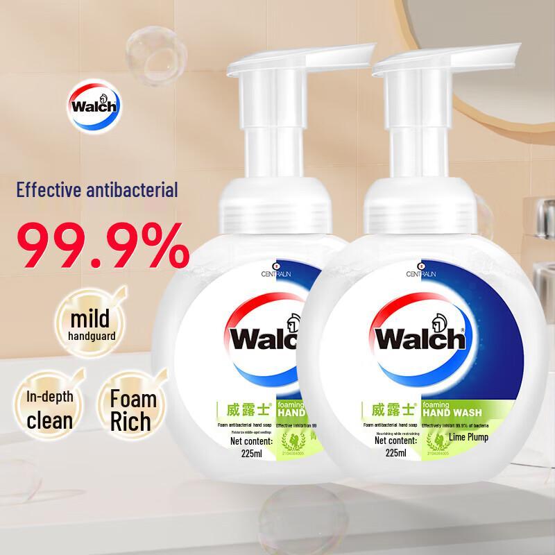 Walch Lime Foam Antibacterial Hand Wash, 2 x 225ml