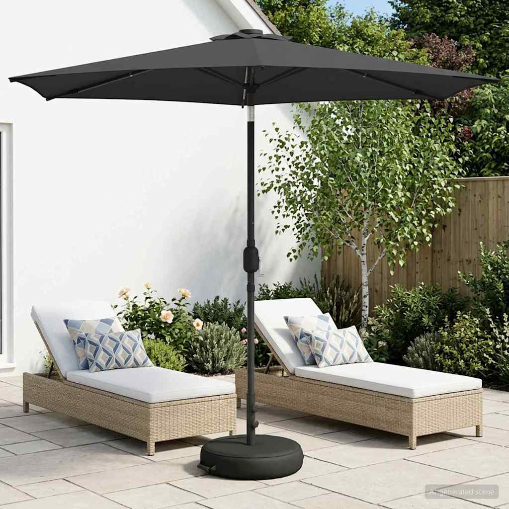Garden Umbrella with LED Lights and Base 270 X 270 Cm