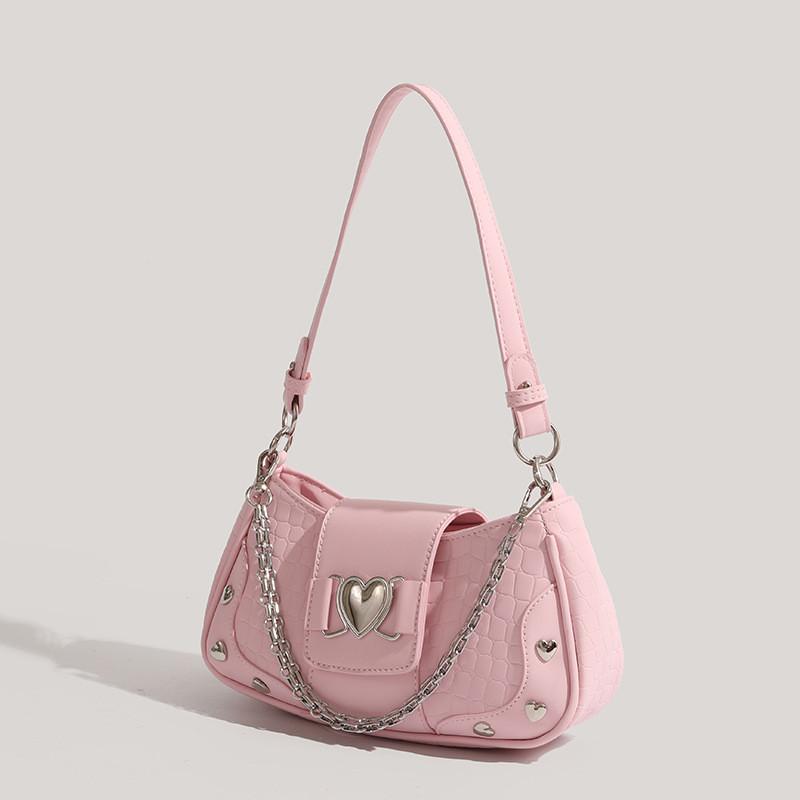 Ielgy All-Match Texture Bag Sweet Cool Hot Girl Style One-Shoulder Underarm Bag All-Match Messenger Bag