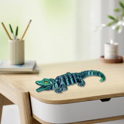 3D-gedrucktes Krokodil Gelenktes Tier Ornament Flexibles Reptil Krokodil Fidget Spielzeug für Erwachsene Heim Büro Schreibtisch Dekoration