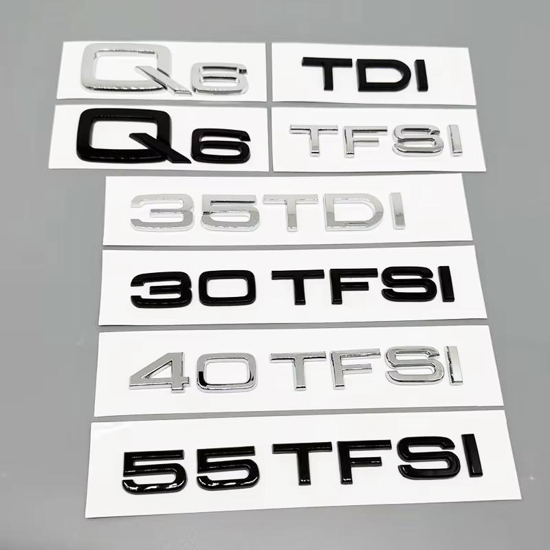 for v1 Q6 Trunk Displacement Letter Sticker plastic 40TFSI 45TFSI 50TFSI TFSI 45TDI TDI 40TDI 50TDI Car Sticker Accessories