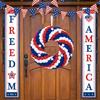 4th of Julys Wreath for Front Door Memorials Day Independences Day Decorations