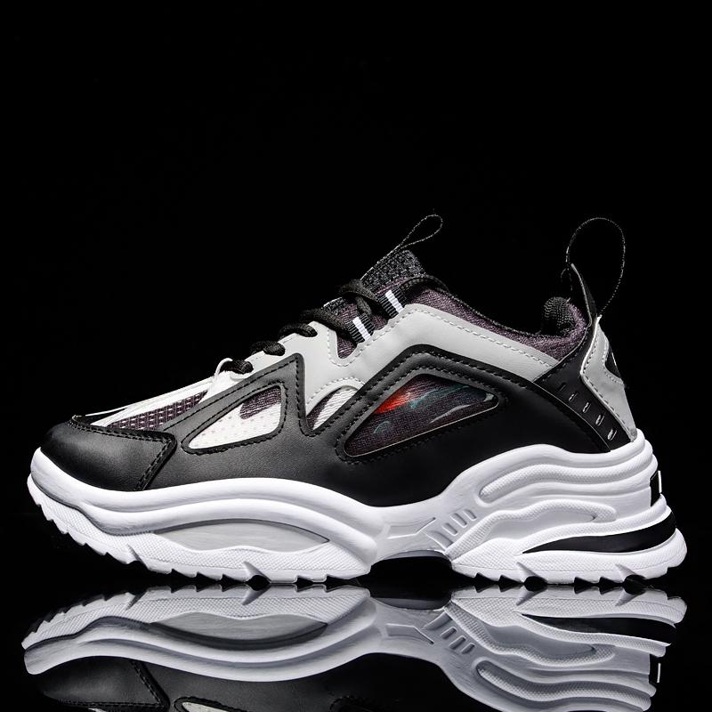 Новая обувь, мужская корейская модная обувь, мужская спортивная обувь, четыре сезона, низкие кроссовки для бега для папы 38 чёрный