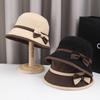 Autumn and Winter New Anti-ultraviolet Sun Hat Outdoor Bow Bucket Hat Foldable Windproof Elegant Basin Hat