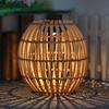 Bohemian Solar Lantern Hangable Weatherproof Rattan Light Boho Outdoor Lantern Smart Light Control Warm White Light