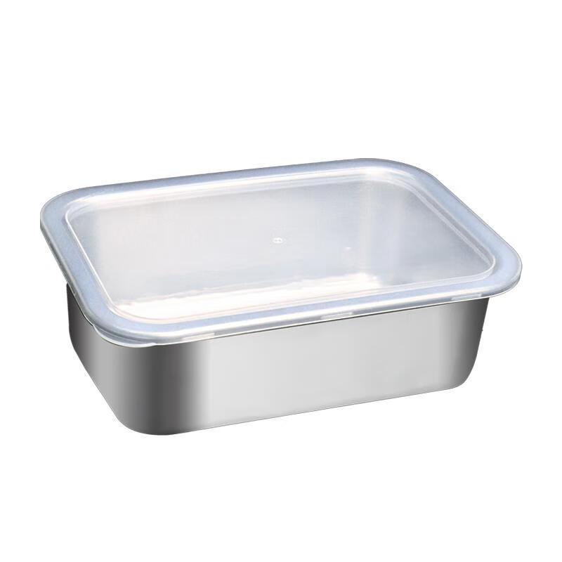 304 Stainless Steel Rectangular Food Tray with PP Lid