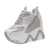 Fashion High-Quality Trainers Sneakers Women High Platform Shoes New Breathable Women Height Increasing Shoes 12.5CM Thick Sole Woman