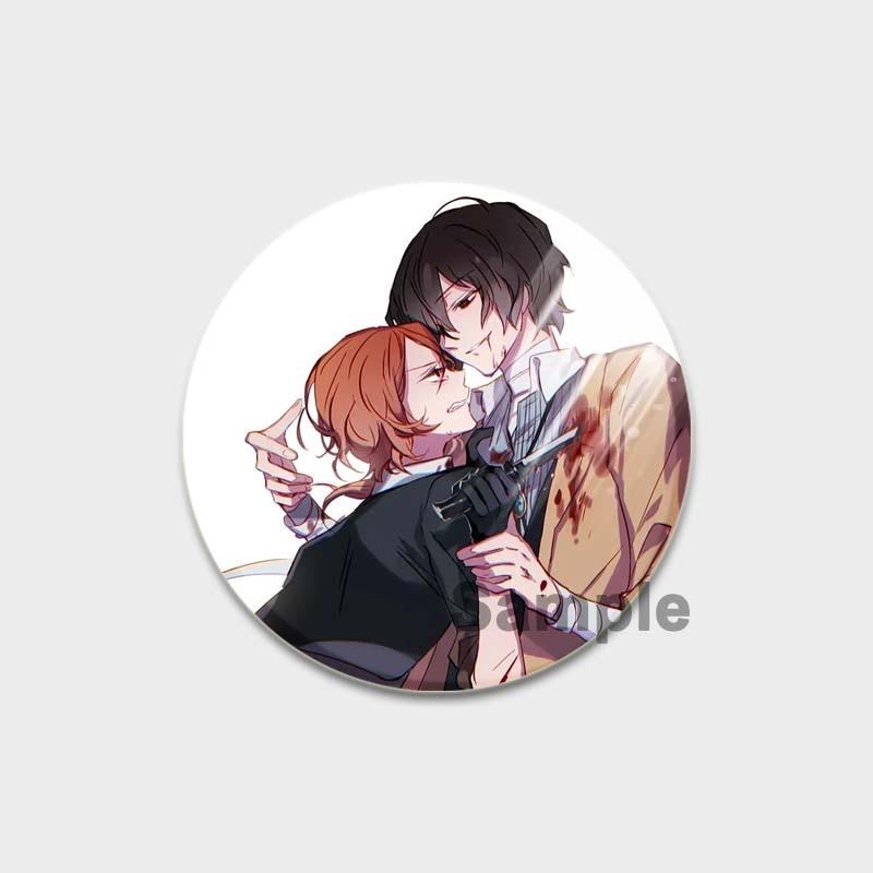 58MM 58mm Anime Bungo Toulaví psi Cosplay Odznak Roztomilá brož Nakajima Atsushi Kolekce Dazai Osamu Smaltované špendlíky na oblečení do batohu