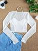 Summer Sexy Slim Fit Lace Chiffon Top with Steel Ring and Fishbone Design for a Spicy Look