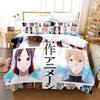 Kaguya Sama Love Is War Bettwäsche-Set 3-teilig Kaguya und Miyuki Herzform Roter Hintergrund Anime-Print Bettbezug Alle Größen