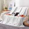 1PC PINGU Print Flannel Blanket, High Quality All Seasons, Home Decor, Warmth and Comfort, Perfect for Christmas Gifts