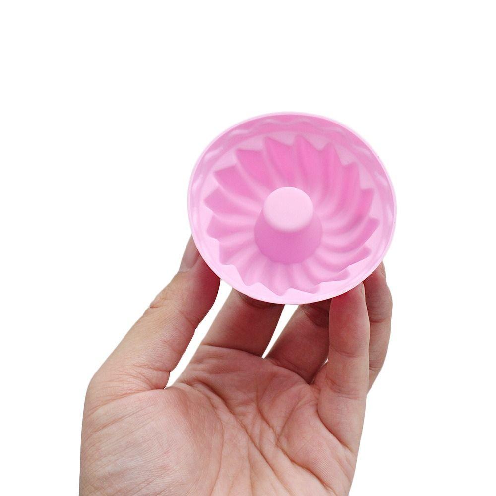 Silicone Material Pumpkin Muffin Mold 3D Design Random Color 3D Cake Cup 12 Pieces Set Nonstick Surface Silicone Cupcake Mold