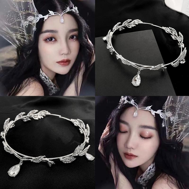 Temperament Metal Leaves Shape Headband Baroque Style Hair Hoop Bride Woman Spring Summer Wedding Party Headwear