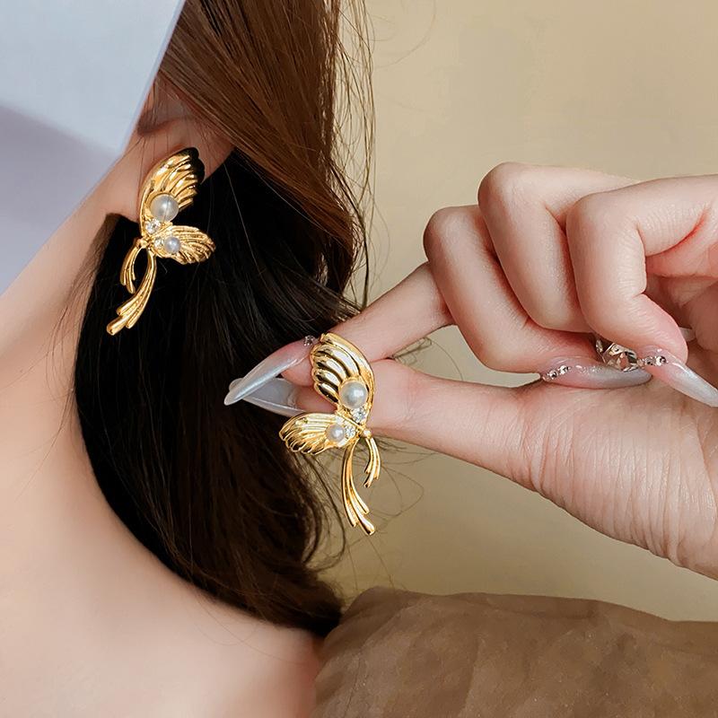 Silver Needle Flower Fringed Earrings French Light Luxury Temperament Earrings, Niche High-end Earrings