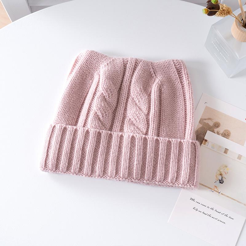 Baby cashmere children's hats autumn and winter thickened cold-proof and warm knitted hats Baotou wool hats