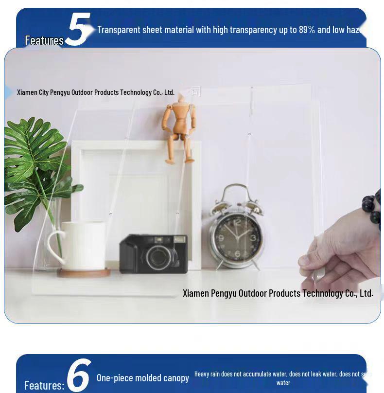 PC Invisible Rain Canopy Polycarbonate Sun Shade for Balcony Window or Electrical Box