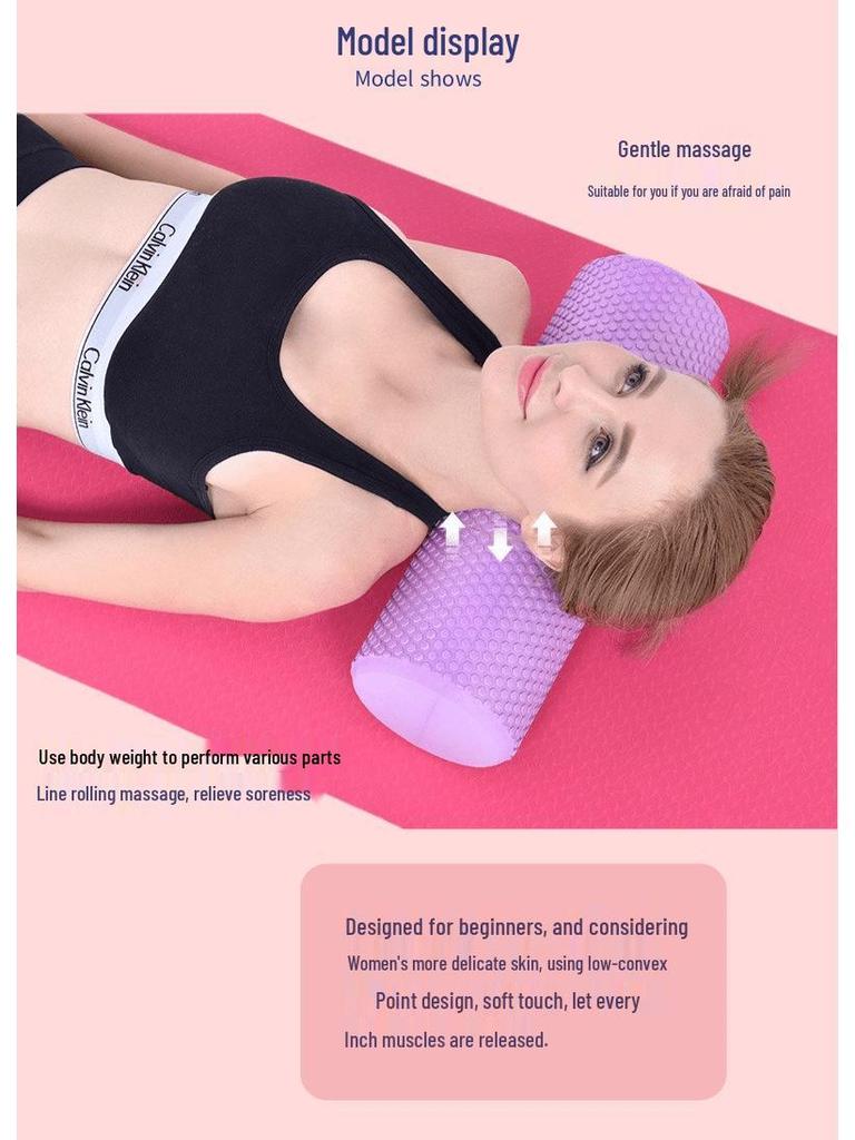 Solid EVA Foam Roller with Grid Pattern for Muscle Relaxation and Yoga Massage