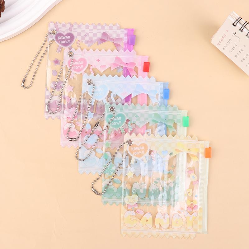 1Pc Cute Cartoon Transparent Bag 58Mm-75Mm Props Badge Storage Display Bag Protective Shell Card Bag Cover Candy Bag