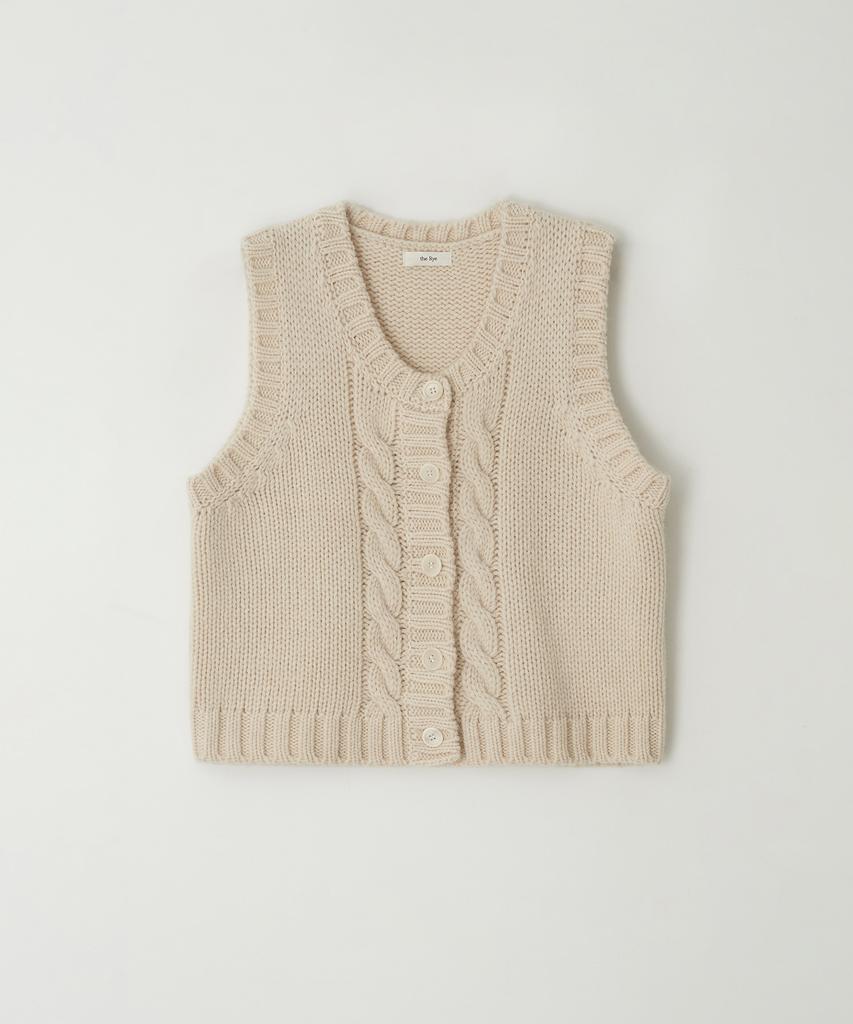 THERYE Cable Button Vest(Ivory)