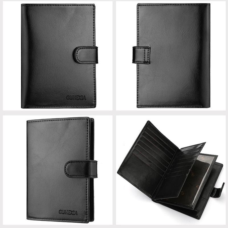 Men Leather Long Wallet Large Capacity Card Holder Passport Pocket Zipper Coin Purse Business Clutch Wallet Unisex Travel Organizer Clutch