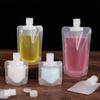 Portable Travel Fluid Makeup Packing Bag Transparent Clam Shell Packaging Bag Spout Pouch Refillable Empty Squeeze Pouch White