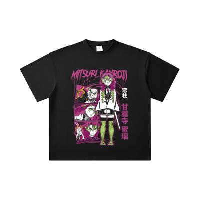 260 GSM Double Yarn 32 Count 100% Cotton Demon Slayer V50 Mitsuri Print Unisex Heavy Cotton T Shirt