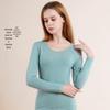 Modal Autumn Women's Plus Size Thin Long Johns & Long Sleeve Top Set, Cotton-Wool Blend Knitwear, Warm Base Layer.