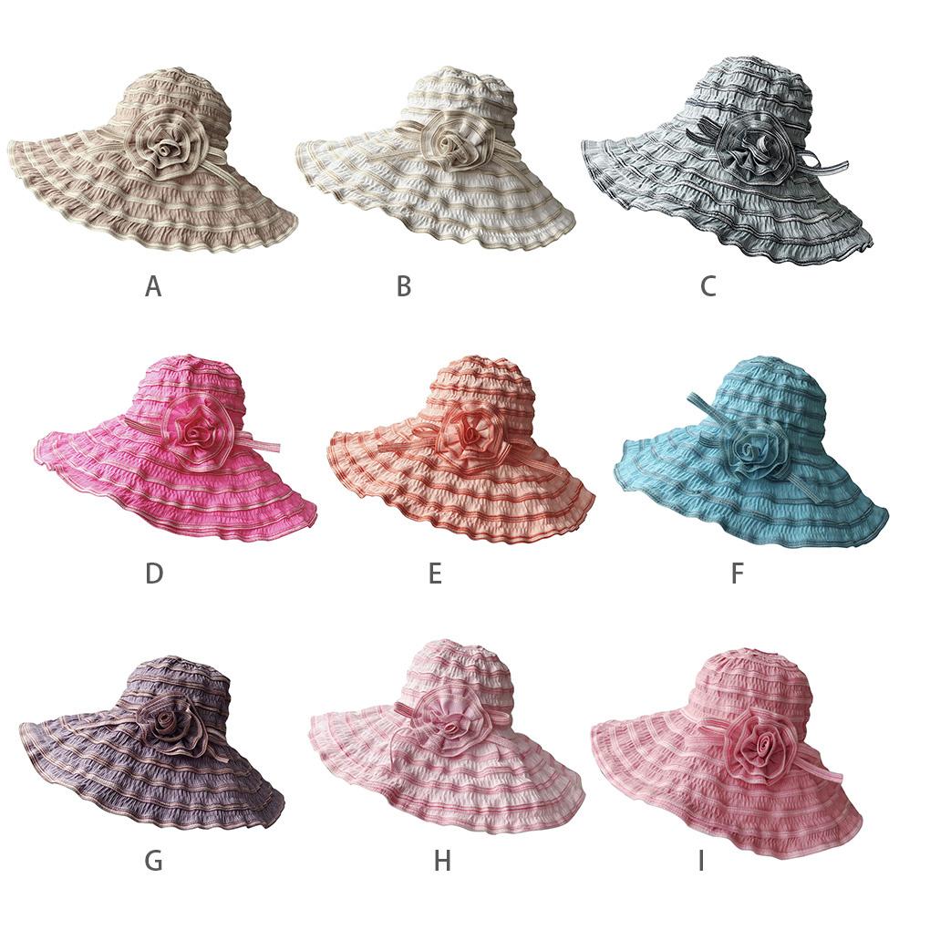 Sun Hat Women Wide Brim Summer Breathable Cap UV Protection Foldable Beach Hat